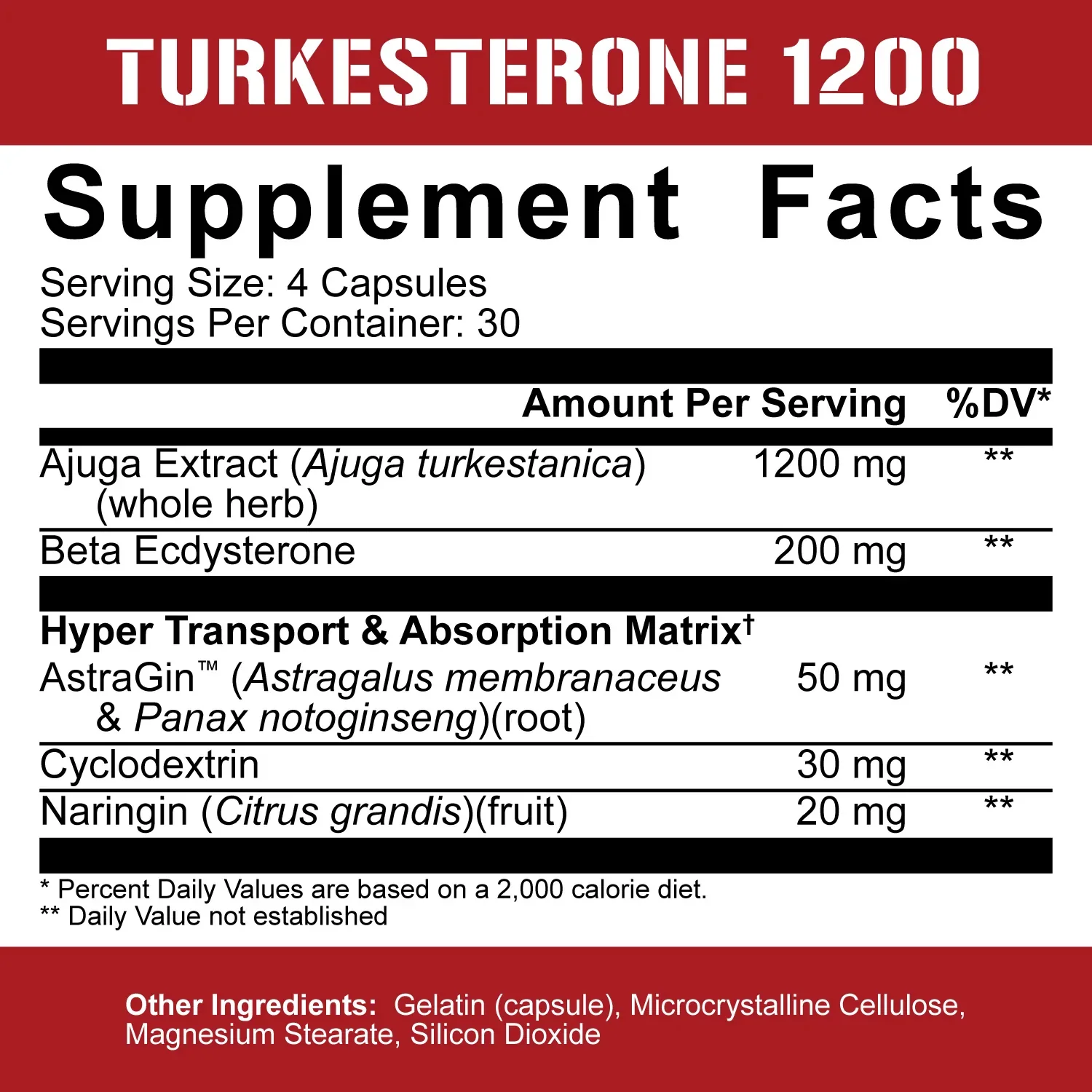 5% Nutrition: Turkesterone 1200, 120 Capsules - Image 2
